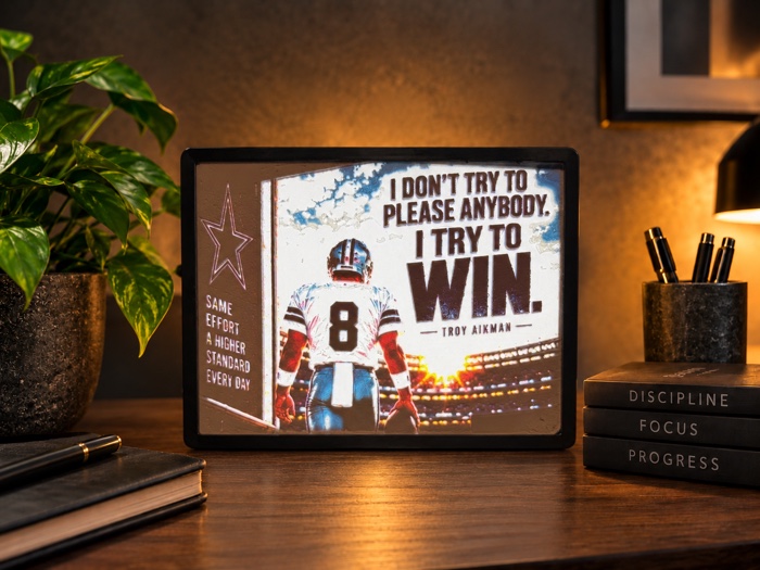 Troy Aikman Lighted Quote