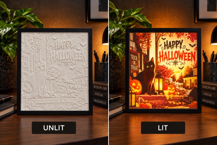 Halloween Black Cat Lithophane Panel - photo 3 of 3