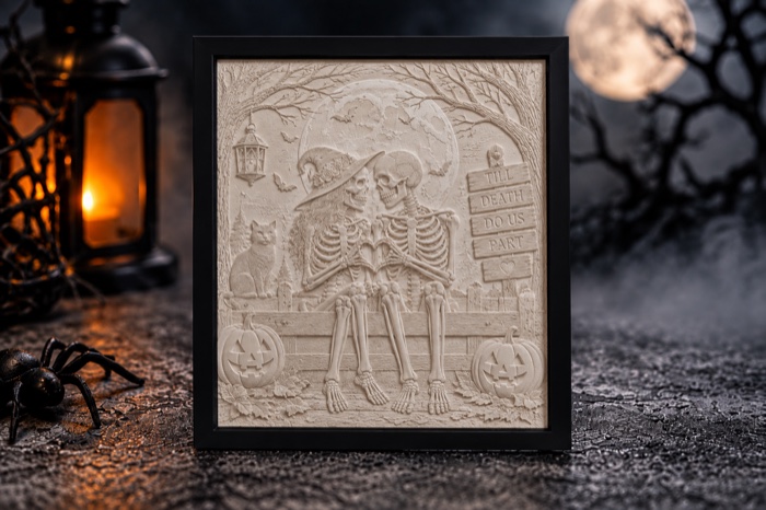 Halloween Skeleton Couple Lithophane Panel - photo 2 of 3